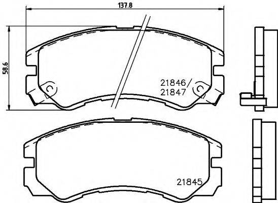 HELLA 8DB355016611 Комплект тормозных колодок, дисковый тормоз