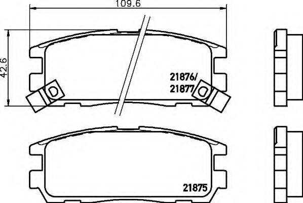 HELLA 8DB355016621 Комплект тормозных колодок, дисковый тормоз