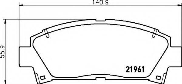 HELLA 8DB355016721 Комплект тормозных колодок, дисковый тормоз