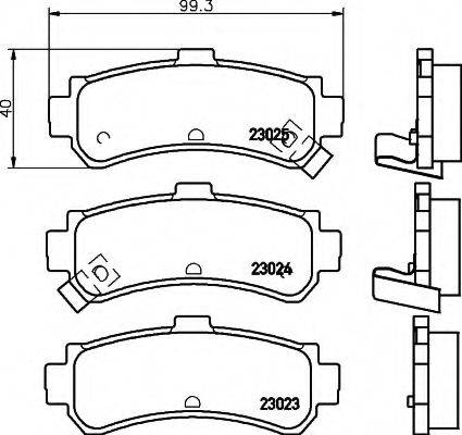 HELLA 8DB355017191 Комплект тормозных колодок, дисковый тормоз