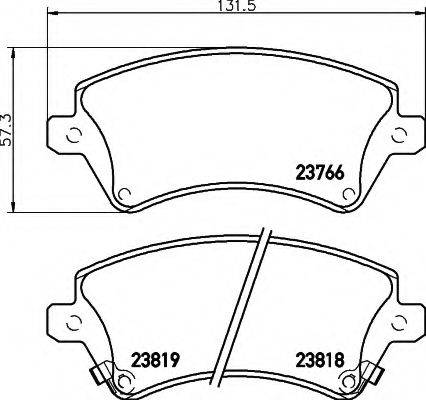 HELLA 8DB355017241 Комплект тормозных колодок, дисковый тормоз