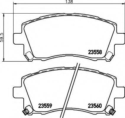 HELLA 8DB355017291 Комплект тормозных колодок, дисковый тормоз