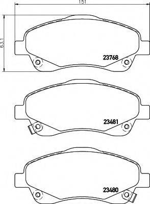 HELLA 8DB355017321 Комплект тормозных колодок, дисковый тормоз