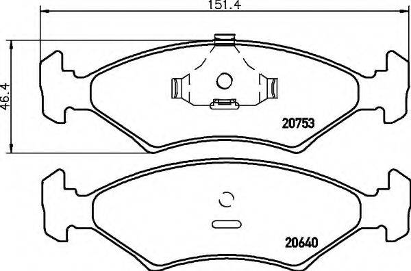 HELLA 8DB355017361 Комплект тормозных колодок, дисковый тормоз