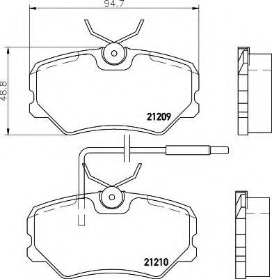 HELLA 8DB355017741 Комплект тормозных колодок, дисковый тормоз