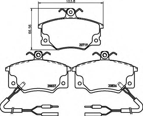 HELLA 8DB355017821 Комплект тормозных колодок, дисковый тормоз