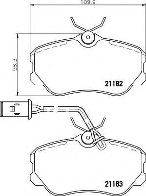 HELLA 8DB355017861 Комплект тормозных колодок, дисковый тормоз