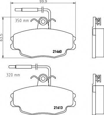 HELLA 8DB355017981 Комплект тормозных колодок, дисковый тормоз