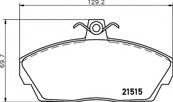 HELLA 8DB355018431 Комплект тормозных колодок, дисковый тормоз