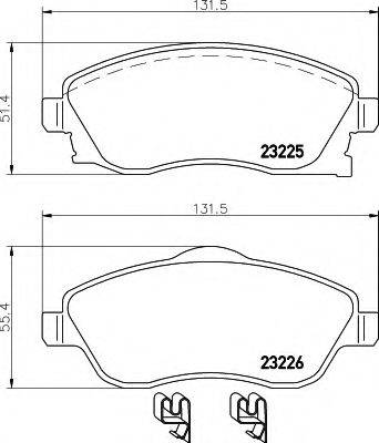 HELLA 8DB355018511 Комплект тормозных колодок, дисковый тормоз