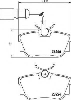 HELLA 8DB355018571 Комплект тормозных колодок, дисковый тормоз