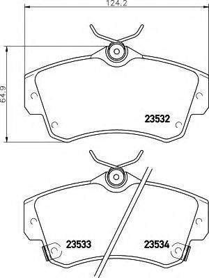 HELLA 8DB355018651 Комплект тормозных колодок, дисковый тормоз