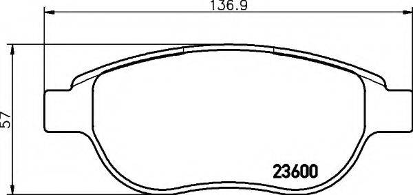 HELLA 8DB355018871 Комплект тормозных колодок, дисковый тормоз