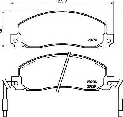 HELLA 8DB355018981 Комплект тормозных колодок, дисковый тормоз