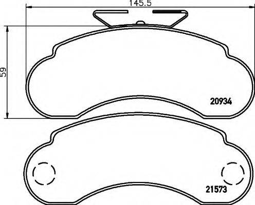 HELLA 8DB355019101 Комплект тормозных колодок, дисковый тормоз