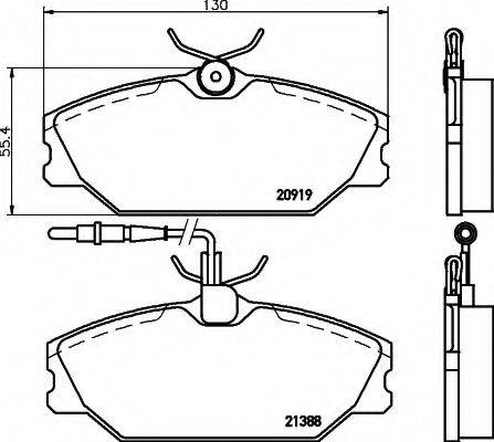 HELLA 8DB355019181 Комплект тормозных колодок, дисковый тормоз