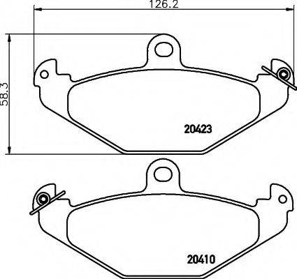 HELLA 8DB355019191 Комплект тормозных колодок, дисковый тормоз