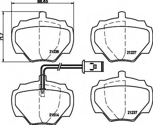 HELLA 8DB355019241 Комплект тормозных колодок, дисковый тормоз