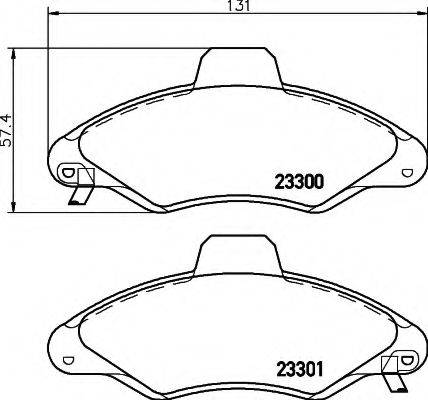 HELLA 8DB355019291 Комплект тормозных колодок, дисковый тормоз