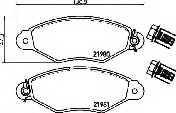 HELLA 8DB355019311 Комплект тормозных колодок, дисковый тормоз