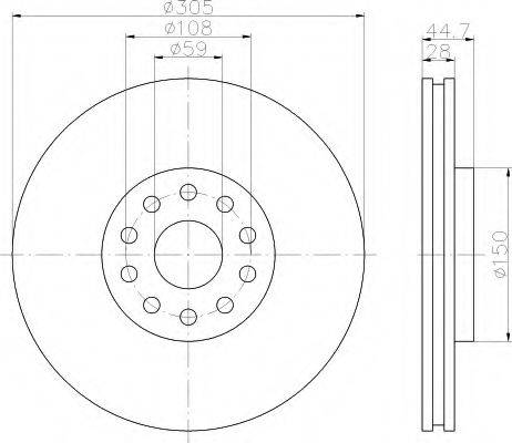 HELLA 8DD355108911 Тормозной диск