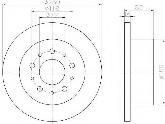 HELLA 8DD355108961 Тормозной диск