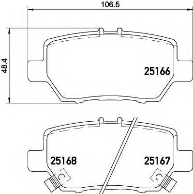 HELLA 8DB355019561 Комплект тормозных колодок, дисковый тормоз