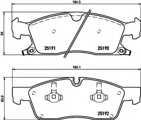 HELLA 8DB355019551 Комплект тормозных колодок, дисковый тормоз