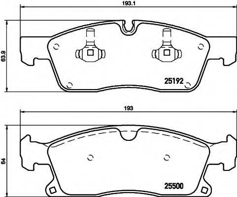 HELLA 8DB355019701 Комплект тормозных колодок, дисковый тормоз