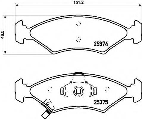 HELLA 8DB355019891 Комплект тормозных колодок, дисковый тормоз