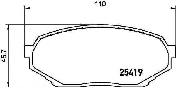 HELLA 8DB355019681 Комплект тормозных колодок, дисковый тормоз