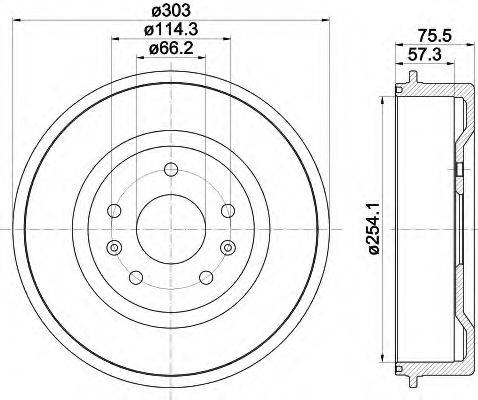 HELLA 8DT355301731 Тормозной барабан