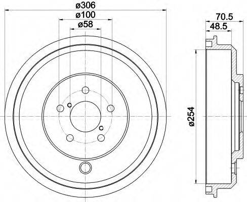 HELLA 8DT355301891 Тормозной барабан