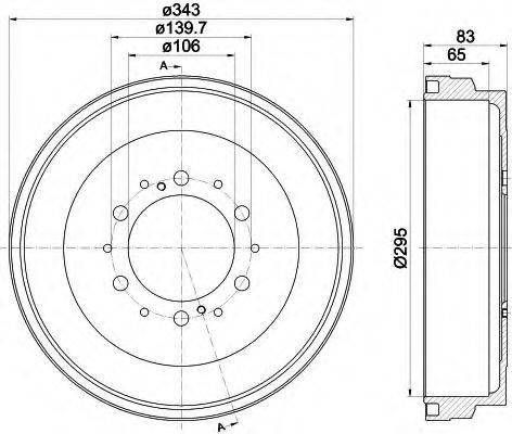 HELLA 8DT355301911 Тормозной барабан