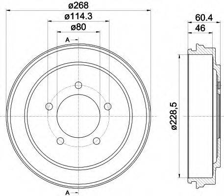 HELLA 8DT355301921 Тормозной барабан