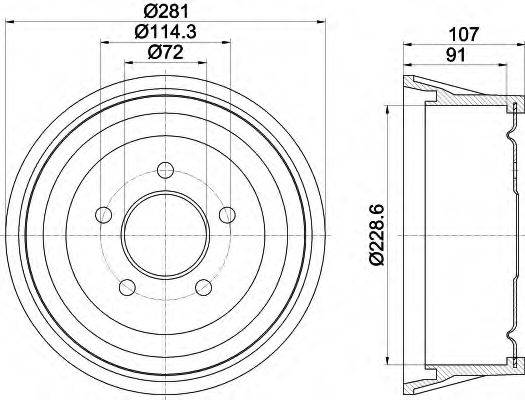 HELLA 8DT355301771 Тормозной барабан