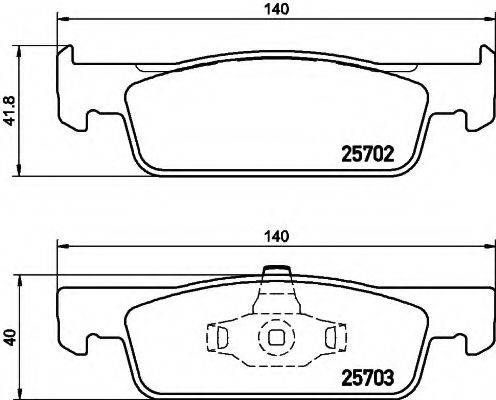 HELLA 8DB355020801 Комплект тормозных колодок, дисковый тормоз