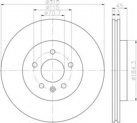 HELLA 8DD355118281 Тормозной диск