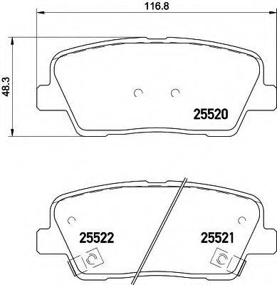 HELLA 8DB355020101 Комплект тормозных колодок, дисковый тормоз