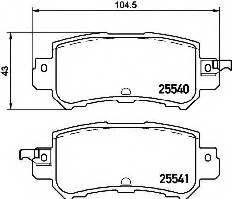 HELLA 8DB355020151 Комплект тормозных колодок, дисковый тормоз