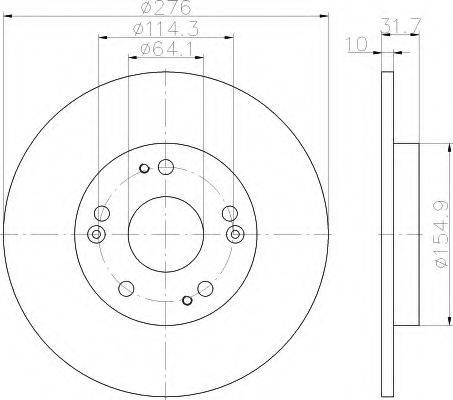 HELLA 8DD355118351 Тормозной диск