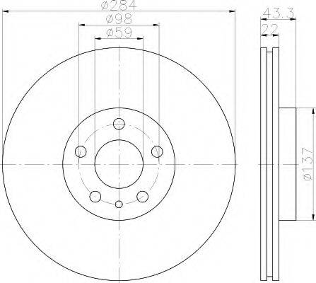 HELLA 8DD355118411 Тормозной диск