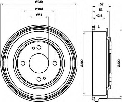 HELLA 8DT355301981 Тормозной барабан