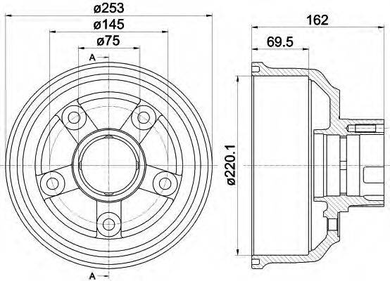 HELLA 8DT355302411 Тормозной барабан