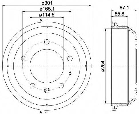 HELLA 8DT355302441 Тормозной барабан