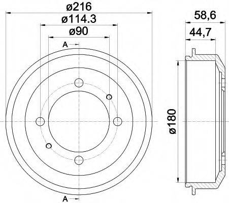 HELLA 8DT355302461 Тормозной барабан