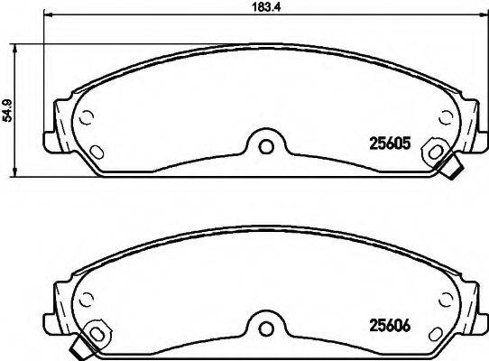 HELLA 8DB355020541 Комплект тормозных колодок, дисковый тормоз