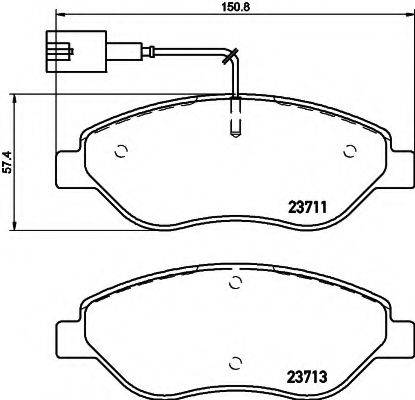 HELLA 8DB355020561 Комплект тормозных колодок, дисковый тормоз