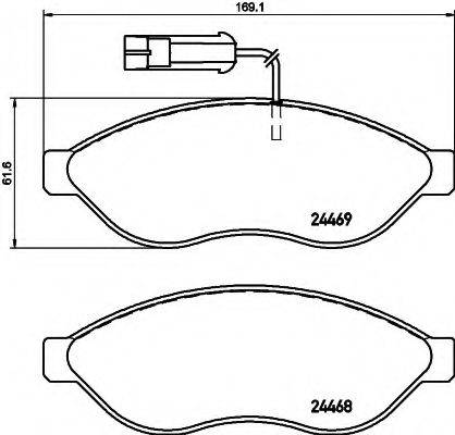 HELLA 8DB355020661 Комплект тормозных колодок, дисковый тормоз