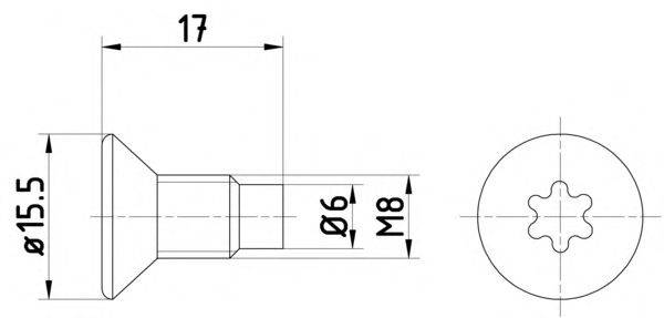 HELLA 8DZ355209041 Болт, диск тормозного механизма